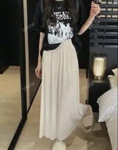 SHEIN アプリコット プリーツスカート ロング