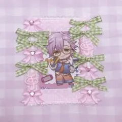 B8 デコケース トレカケースデコ 緑 ピンク 水玉