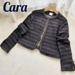 ❤️匿名配送❤️cara ボーダー ノーカラージャケット 七五三 上品