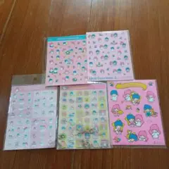 サンリオ リトルツインスターズ シール5枚/ステッカー：色柄違い