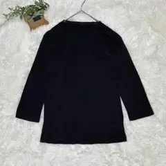 UNIQLO【M】カットソー 七分袖 シンプル 無地 黒 綿100% インナー