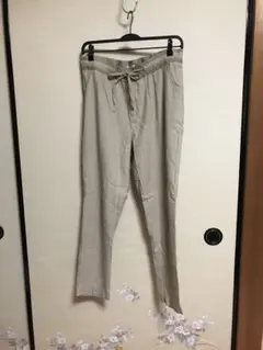 ベージュ ドローストリング カジュアルパンツ