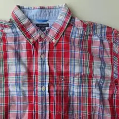 Tommy トミーヒルフィガー 赤と青のチェック柄 長袖シャツ