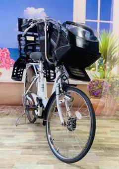 4361 電動自転車ブリヂストン26インチ子供乗せ ハイクオリティ ホワイト
