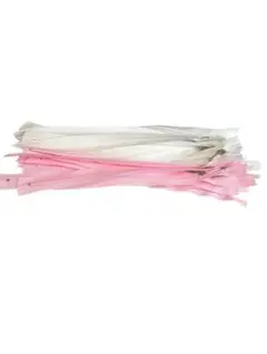 50 ファスナー 25cm 30本 ホワイト ピンク まとめ売り ハンドメイド