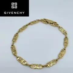 【良品】GIVENCHY ジバンシー ブレスレット ロゴチェーン 金 ゴールド
