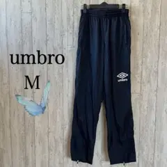 umbro/アンブロ/ナイロンパンツ/ブラック/黒/裾ジッパー/プリント/M
