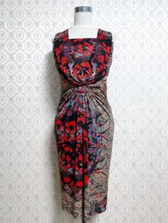 ETRO エトロ レッド系花柄ワンピース