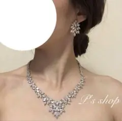 ネックレス ピアス 2点セット ジルコニア ブライダル ウェディング 前撮り