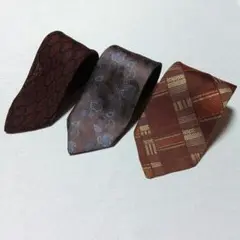 ヴィンテージ　ネクタイ３点セット（幾何学模様、花柄）