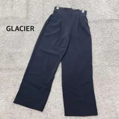 ★【グラシア】スラックス テーパードパンツ ネイビー タック カジュアルオフィス