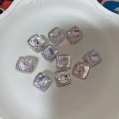 白猫 透明ビーズ10個