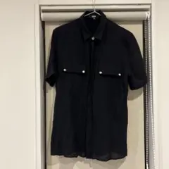 VERSACE ブラックボタンシャツ48
