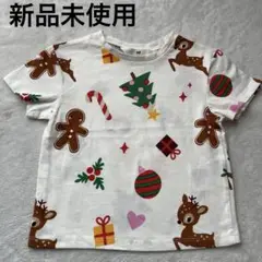 【新品未使用】H&M クリスマス柄 Tシャツ 2-3歳