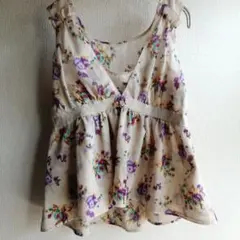 ジルスチュアート◆ペプラム ノースリーブ 花柄 バレエコア 姫ギャル