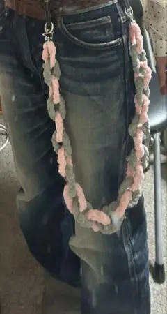 ハンドメイド ウォレットチェーン 編み物
