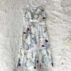 GINZA COUTURE ワンピース　ノースリーブ　裾プリーツ　花柄
