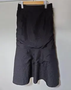 美品 ノーブランド ポコカーブギャザースカート ブラック