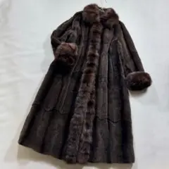 【美品✨】MINK ダークミンク 本毛皮コート レディース サイズ11 水貂皮 毛並み美品○cherminette MINK ミンク 逆毛 本毛皮ショート