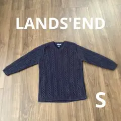 LANDS'END ランズエンド 長袖 ニットセーター ネイビー Sサイズ