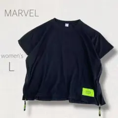 MARVEL スパイダーマン Tシャツ L ブラック　サイドファスナー ゆったり