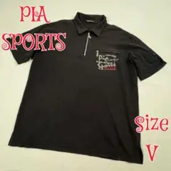 PIA SPORTS 鹿の子ジップポロシャツ　ブラック　５