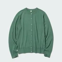 UNIQLO/ユニクロ【UVカットクルーネックカーディガン（長袖）L グリーン】