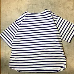 【美品】ＸＬ　ハーフトラックプロダクツ　ハーフＴ　ボーダー　白×青　Ｔシャツ