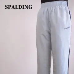 SPALDING　スポルディング　ロゴプリント＆サイドライン入りトラックパンツ