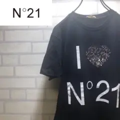 ヌメロヴェントゥーノ N21 レディース Tシャツ ハートストーン ブラック