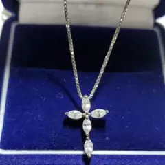ジアモンド クロス ネックレス silver
