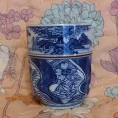 B202b  「雲錦流水 茶碗」京泉作　共布共箱　京東山　日吉窯　桜・紅葉・流水 道XA1114】尾形乾山作 色絵 雲錦 桜紅葉茶碗 京焼清水焼 茶陶 茶道具