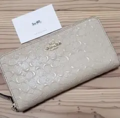 コーチ 長財布 coach ベージュ