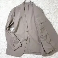 【美品 24SS サイズL】ユニクロ 感動ジャケット 伸縮 洗える ベージュ