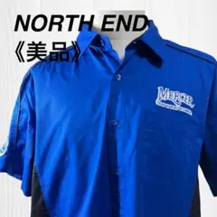 【美品】NORTH END 半袖ワークシャツ 胸ポケット 替えボタン 前ボタン