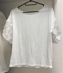 504 レルビエ　LHELBIE カットソー　レース　ホワイト　フリーサイズ