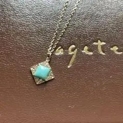 【箱付】agete アガット ネックレス ターコイズ ダイヤモンド K10