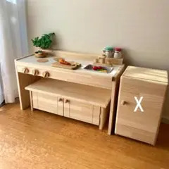 ワイドtype★キッズデスク＆おままごとキッチン【A800】★pap&mam Amazon | ままごとキッチン＆デスク【A800】pap&mam | セット