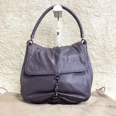極美品⭐️ボッテガヴェネタ イントレチャート ワンショルダーバッグ レザー 紫