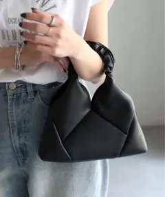 美品★2way トライアングルミニバッグ Riberry ブラック ショルダー