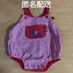 Miki House ギンガムチェック ロンパース　 85サイズ　ミキハウス