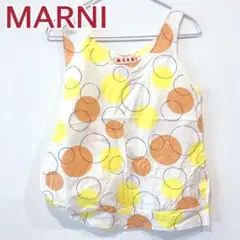 MARNI マルニ サークル ドット柄 アシンメトリー ノースリーブ トップス