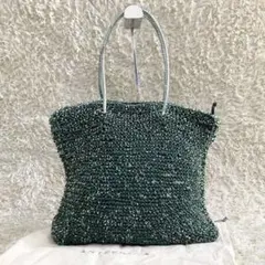 美品⭐️アンテプリマ ワイヤーバッグ トートバッグ グリーン PVC 袋保存付き