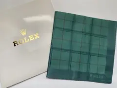 新品未使用★ROLEX ロレックス　ハンカチ　チェック　グリーン