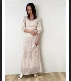 FRAY ID サイドラインプリントナロースカート美品