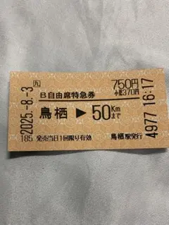 使用済み切符　JR九州 特急リレーツバメ　鳥栖駅〜博多間