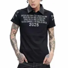 DETW 25SS Dark PU Leather Polo Tee