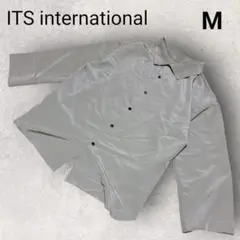 イッツインターナショナル メンズ 5・7分袖 シャツ M グリーン 薄手 美品