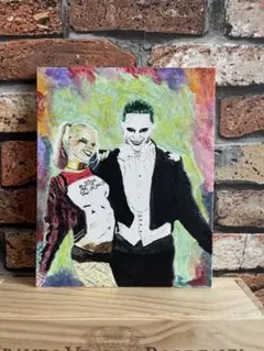 水彩画 ハーレークイン、ジョーカー