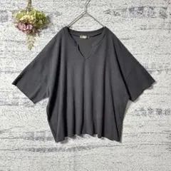 クティール　キーネックワッフルカットソー　グレー　オーバーサイズ　kutir